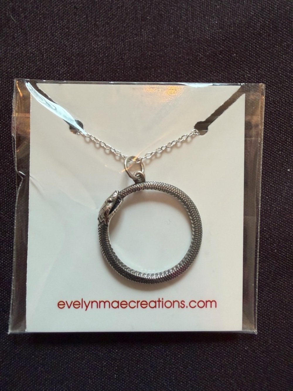 Evelyn Mae Creations Silver Ouroboros Pendant Necklace